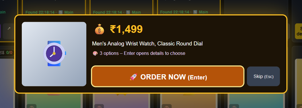 High-value quick-order window